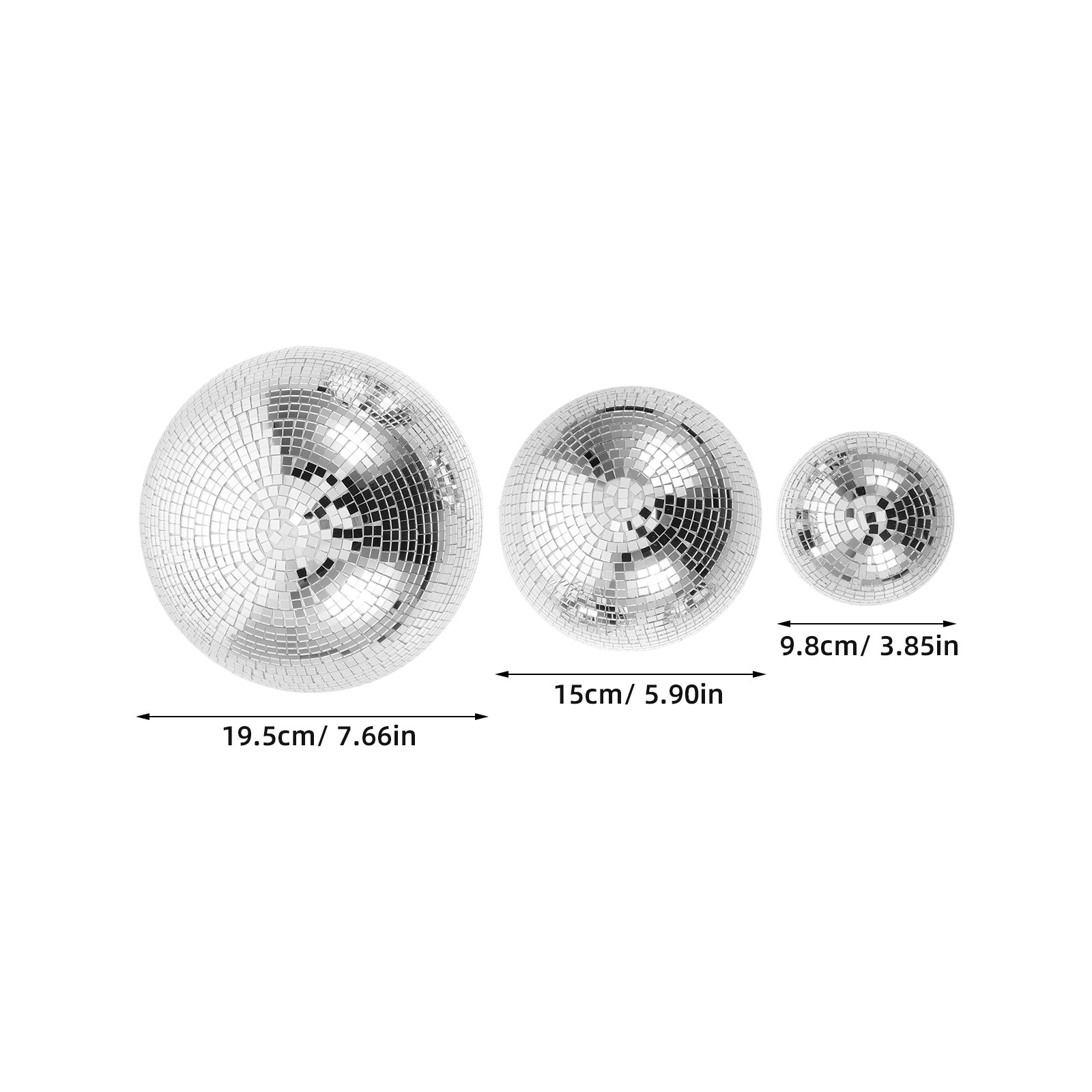 3Pcs Mirror Disco Ball Glass R - огляд і ціна Event Party Dj